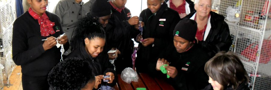  Hierdie groep entoesiastiese “hekeldames” van Gansbaai Superspar is hard aan die werk vir 2016 se Mandeladag.